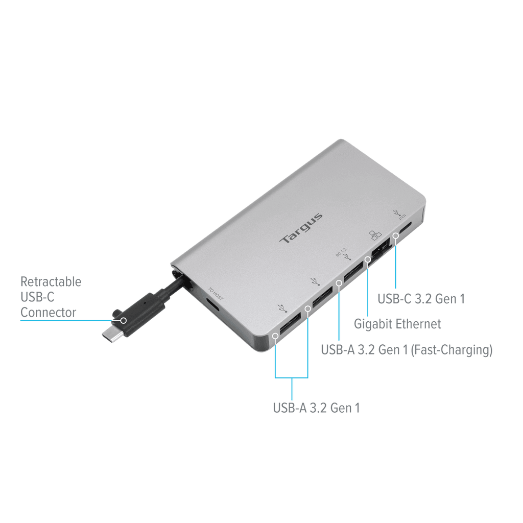 USB-C Ethernet Adapter with 3x USB-A Ports and 1x USB-C Port with 100W PD Pass-Thru