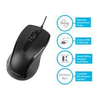 3-Button USB Full-Size Optical Mouse