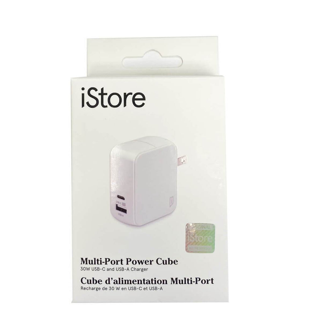 national Skinne Brudgom iStore Multi-Port Power Cube 30W USB-C and USB-A Charger