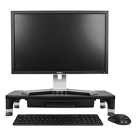 Adjustable Monitor Riser with Drawer (Black)