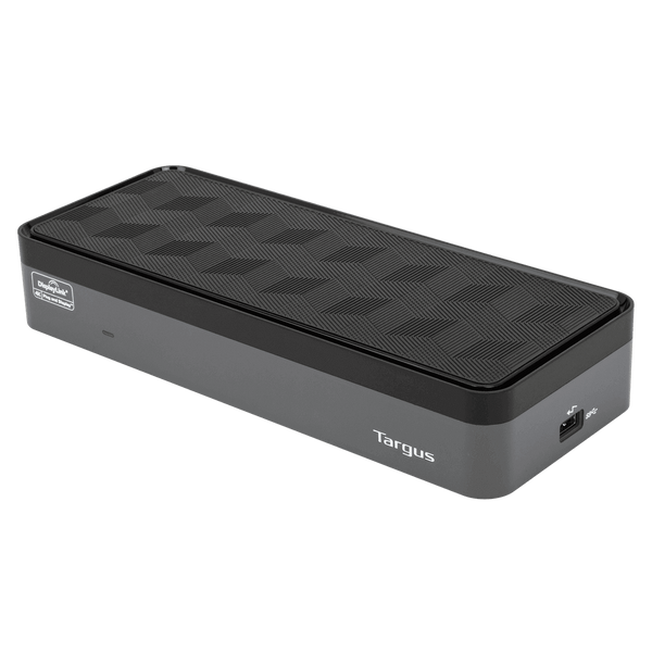 Black and gray Targus USB dock with textured chevron top
