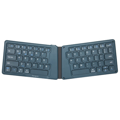 Ergonomic Foldable Bluetooth® Antimicrobial Keyboard (Blue)